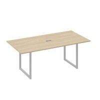 А4 С4 123 ДК (Дуб скандинавский/Серый) Стол 200 с металлокаркасом QUATTRO для переговоров