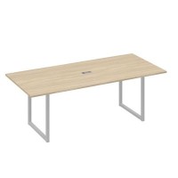 А4 С4 124 ДК (Дуб скандинавский/Серый) Стол 220 переговорный с металлокаркасом QUATTRO