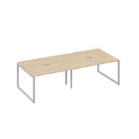 А4 С4 132-2 ДК (Дуб скандинавский/Серый) Стол для переговоров 280 на каркасе QUATTRO