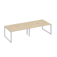 А4 С4 133-2 ДК (Дуб скандинавский/Серый) Стол 320 переговорный с металлокаркасом QUATTRO