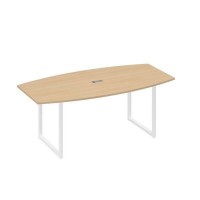 А4 Б4 113 НД (Натуральный дуб/Белый) Стол переговорный 200 с металлокаркасом QUATTRO