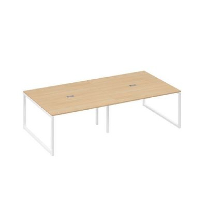 А4 Б4 135-2 НД Стол 280 переговорный с опорами QUATTRO, натуральный дуб, белый
