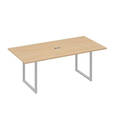 А4 С4 123 НД (Натуральный дуб/Серый) Стол 200 с металлокаркасом QUATTRO для переговоров