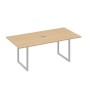 А4 С4 123 НД (Натуральный дуб/Серый) Стол 200 с металлокаркасом QUATTRO для переговоров