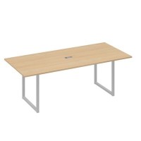 А4 С4 124 НД (Натуральный дуб/Серый) Стол 220 переговорный с металлокаркасом QUATTRO