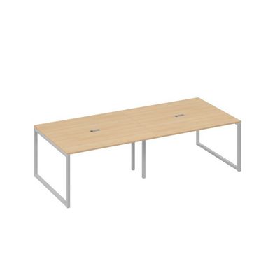 А4 С4 132-2 НД (Натуральный дуб/Серый) Стол для переговоров 280 на каркасе QUATTRO