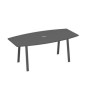 А4 А3 113 АР (Антрацит премиум/Антрацит) Стол для переговоров 200 на каркасе TRE