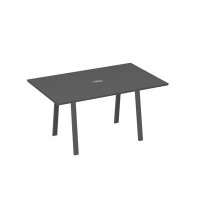 А4 А3 121 АР (Антрацит премиум/Антрацит) Стол 160 в переговорную металлокаркас TRE