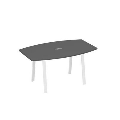 А4 Б3 111 АР (Антрацит премиум/Белый) Стол 160 переговорный на ножках TRE