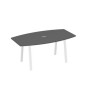 А4 Б3 112 АР (Антрацит премиум/Белый) Стол 180 на опорах TRE для переговоров