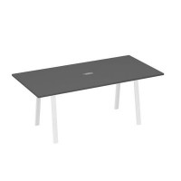 А4 Б3 123 АР (Антрацит премиум/Белый) Стол 200 переговорный на металлокаркасе TRE