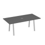 А4 С3 123 АР (Антрацит премиум/Серый) Стол 200 переговорный на металлокаркасе TRE