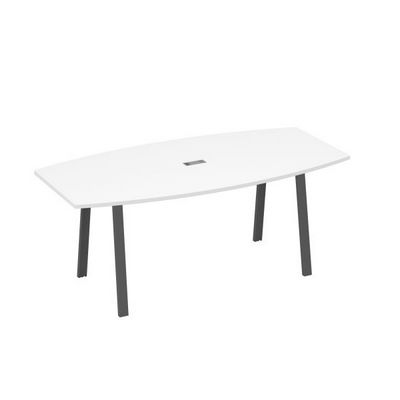 А4 А3 113 БП (Белый премиум/Антрацит) Стол для переговоров 200 на каркасе TRE