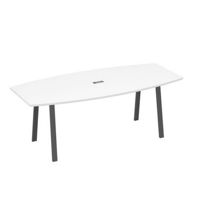 А4 А3 114 БП (Белый премиум/Антрацит) Стол для переговоров 220 на металлокаркасе TRE