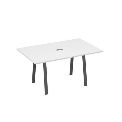 А4 А3 121 БП (Белый премиум/Антрацит) Стол 160 в переговорную металлокаркас TRE