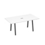 А4 А3 122 БП (Белый премиум/Антрацит) Стол 180 с металлокаркасом TRE для переговоров