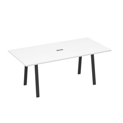 А4 А3 123 БП (Белый премиум/Антрацит) Стол 200 переговорный на металлокаркасе TRE