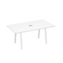 А4 Б3 122 БП (Белый премиум/Белый) Стол 180 с металлокаркасом TRE для переговоров