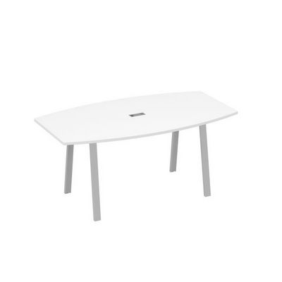 А4 С3 112 БП (Белый премиум/Серый) Стол 180 на опорах TRE для переговоров