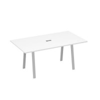 А4 С3 122 БП (Белый премиум/Серый) Стол 180 с металлокаркасом TRE для переговоров