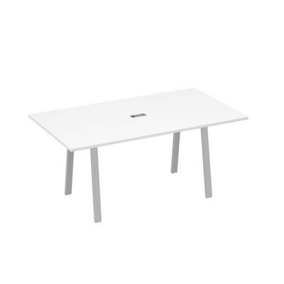 А4 С3 122 БП (Белый премиум/Серый) Стол 180 с металлокаркасом TRE для переговоров