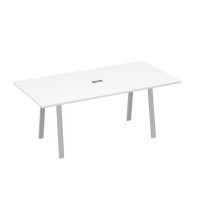 А4 С3 123 БП (Белый премиум/Серый) Стол 200 переговорный на металлокаркасе TRE