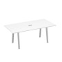 А4 С3 123 БП (Белый премиум/Серый) Стол 200 переговорный на металлокаркасе TRE