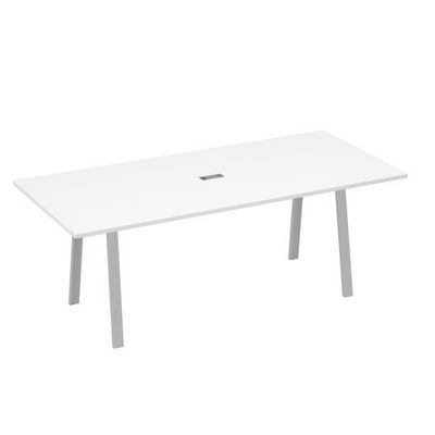 А4 С3 124 БП (Белый премиум/Серый) Стол 220 на каркасе TRE для переговоров