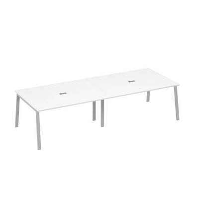 А4 С3 133-2 БП (Белый премиум/Серый) Стол 320 с металлокаркасом TRE для переговоров