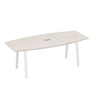 А4 Б3 114 ДШ (Дуб шамони/Белый) Стол для переговоров 220 на металлокаркасе TRE