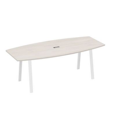 А4 Б3 114 ДШ (Дуб шамони/Белый) Стол для переговоров 220 на металлокаркасе TRE