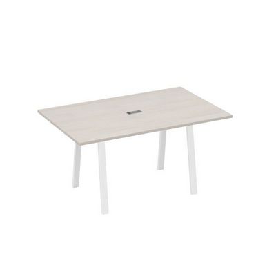 А4 Б3 121 ДШ (Дуб шамони/Белый) Стол 160 в переговорную металлокаркас TRE