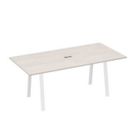 А4 Б3 123 ДШ (Дуб шамони/Белый) Стол 200 переговорный на металлокаркасе TRE