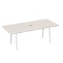 А4 Б3 124 ДШ (Дуб шамони/Белый) Стол 220 на каркасе TRE для переговоров