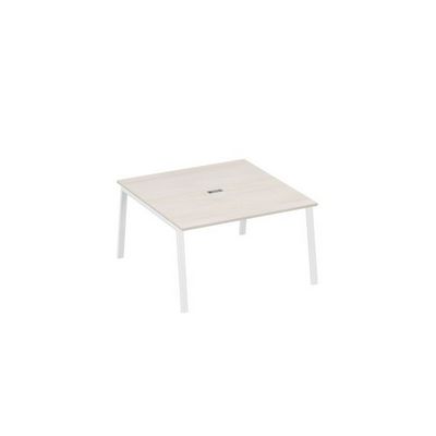 А4 Б3 135 ДШ (Дуб шамони/Белый) Стол 140 на металлокаркасе TRE для переговорной