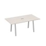 А4 С3 122 ДШ (Дуб шамони/Серый) Стол 180 с металлокаркасом TRE для переговоров