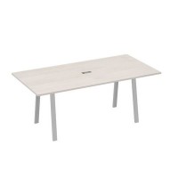 А4 С3 123 ДШ (Дуб шамони/Серый) Стол 200 переговорный на металлокаркасе TRE