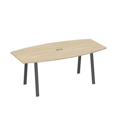 А4 А3 113 ДК (Дуб скандинавский/Антрацит) Стол для переговоров 200 на каркасе TRE