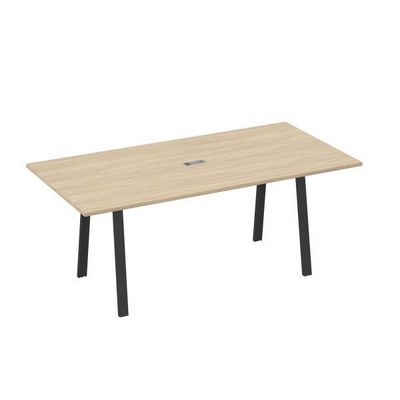 А4 А3 123 ДК (Дуб скандинавский/Антрацит) Стол 200 переговорный на металлокаркасе TRE