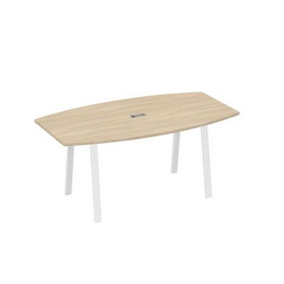А4 Б3 112 ДК (Дуб скандинавский/Белый) Стол 180 на опорах TRE для переговоров