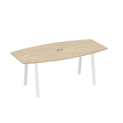 А4 Б3 113 ДК (Дуб скандинавский/Белый) Стол для переговоров 200 на каркасе TRE