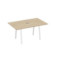 А4 Б3 121 ДК (Дуб скандинавский/Белый) Стол 160 в переговорную металлокаркас TRE