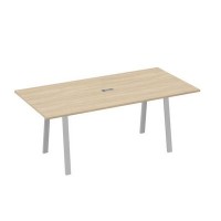 А4 С3 123 ДК (Дуб скандинавский/Серый) Стол 200 переговорный на металлокаркасе TRE