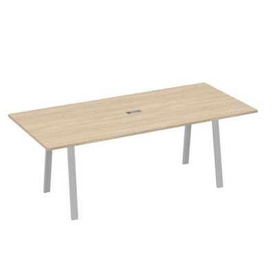А4 С3 124 ДК (Дуб скандинавский/Серый) Стол 220 на каркасе TRE для переговоров