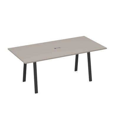 А4 А3 123 МП (Мокко премиум/Антрацит) Стол 200 переговорный на металлокаркасе TRE