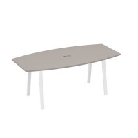 А4 Б3 113 МП (Мокко премиум/Белый) Стол для переговоров 200 на каркасе TRE