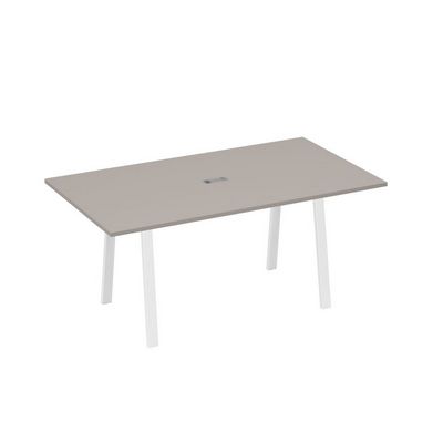 А4 Б3 122 МП (Мокко премиум/Белый) Стол 180 с металлокаркасом TRE для переговоров