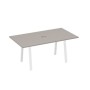 А4 Б3 122 МП (Мокко премиум/Белый) Стол 180 с металлокаркасом TRE для переговоров