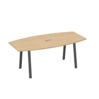А4 А3 113 НД (Натуральный дуб/Антрацит) Стол для переговоров 200 на каркасе TRE