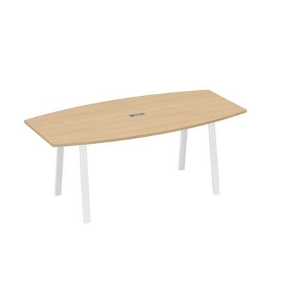 А4 Б3 113 НД (Натуральный дуб/Белый) Стол для переговоров 200 на каркасе TRE